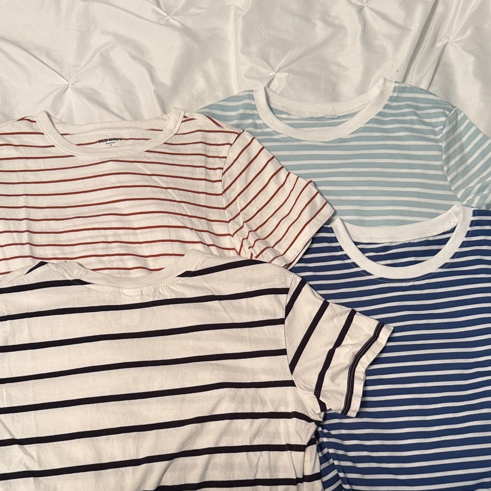 Old Navy/ H&M Striped Tees - Red, Blue, Light Blue, Black
